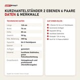Technische Daten und Merkmale von Titanium Strength Kurzhantelständer 2 Ebenen 6 Paare als Tabelle