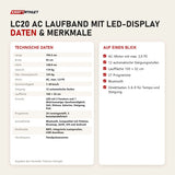 Technische Daten und Merkmale von Titanium Strength LC20 AC Laufband mit LED-Display als Tabelle