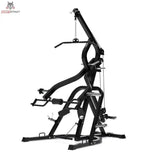 Titanium Strength LGS Multigym Doppelhebel + Seilzugtrainer in der Seitenansicht rechts mit Seilzug und Beinpolstern