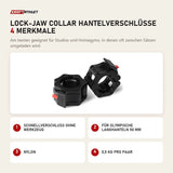 Titanium Strength Lock-Jaw Collar Hantelverschlüsse mit 4 Merkmalen: Schnellverschluss ohne Werkzeug, Für olympische Langhanteln 50 mm, Nylon, 0,5 kg pro Paar