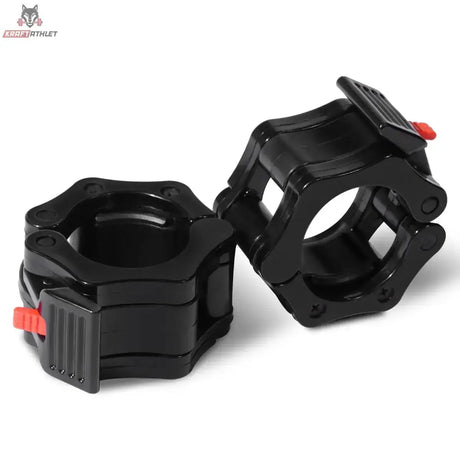 Titanium Strength Lock-Jaw Collar Hantelverschlüsse als Paar, schwarze Verschlüsse mit roten Schnellverschlusshebeln