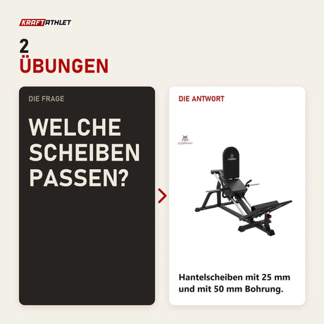 Frage und Antwort zu Titanium Strength LPC Stehende Beinpresse und Wadenheben 2 in 1: Welche Scheiben passen?