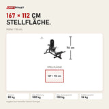 Maßbild Titanium Strength LPC Stehende Beinpresse und Wadenheben 2 in 1: Stellfläche 167 × 112 cm, Höhe 116 cm