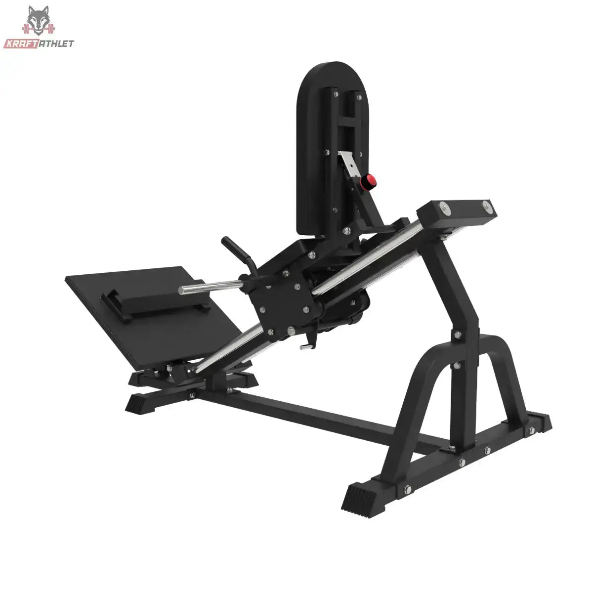 Titanium Strength LPC Stehende Beinpresse und Wadenheben 2 in 1 in Schrägansicht von der Seite mit Fußplatte und Rahmen