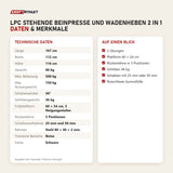 Technische Daten und Merkmale von Titanium Strength LPC Stehende Beinpresse und Wadenheben 2 in 1 als Tabelle