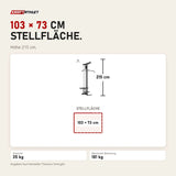 Maßbild Titanium Strength LR1 Lat und Row Attachment Evolution: Stellfläche 103 × 73 cm, Höhe 215 cm
