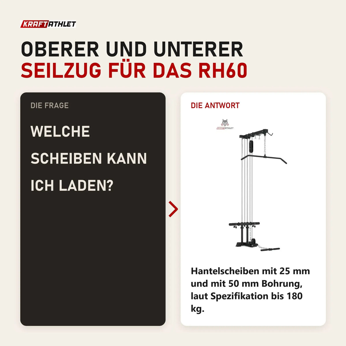 Frage und Antwort zu Titanium Strength LR2 Lat und Row Attachment Evolution: Welche Scheiben kann ich laden?