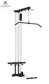 Titanium Strength LR2 Lat und Row Attachment Evolution in Frontansicht mit Latzugstange und Seilzug