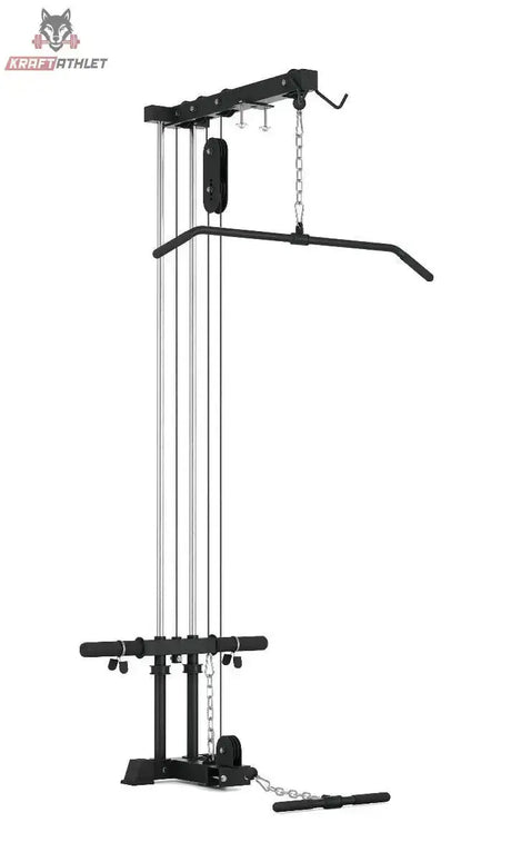 Titanium Strength LR2 Lat und Row Attachment Evolution in Frontansicht mit Latzugstange und Seilzug