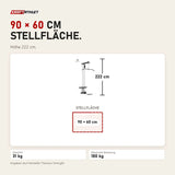 Maßbild Titanium Strength LR2 Lat und Row Attachment Evolution: Stellfläche 90 × 60 cm, Höhe 222 cm