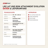 Technische Daten und Lieferumfang von Titanium Strength LR2 Lat und Row Attachment Evolution als Tabelle