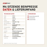 Technische Daten und Lieferumfang von Titanium Strength M4 Sitzende Beinpresse als Tabelle