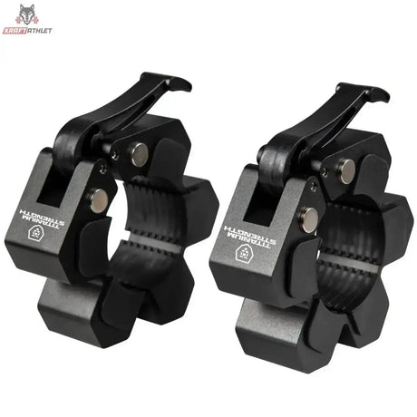 Titanium Strength MAGC Magnetische Aluminium-Verschlüsse, Paar in Schwarz, geöffnet in Frontansicht