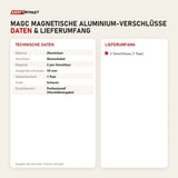 Technische Daten und Lieferumfang von Titanium Strength MAGC Magnetische Aluminium-Verschlüsse als Tabelle