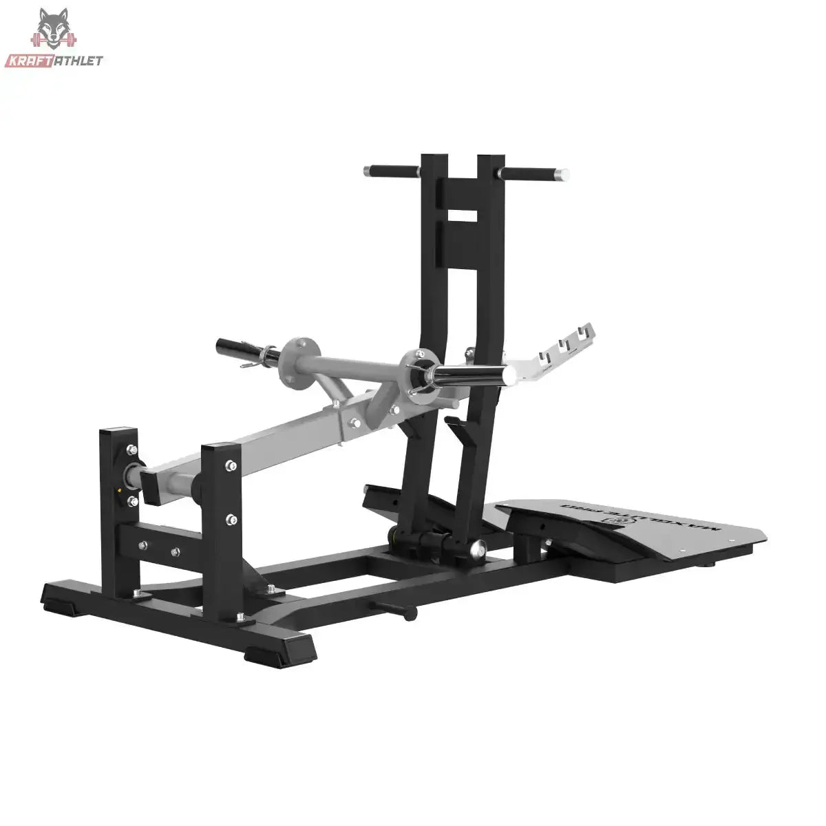 Titanium Strength MaxGlute Pro Belt Squat in Schrägansicht mit Hebelarm und Standplattform