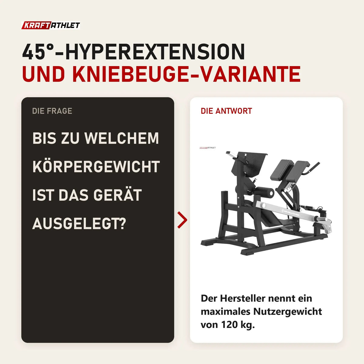 Frage und Antwort zu Titanium Strength MaxGlute Pro Duale Lendenwirbel-Hyperextension: Bis zu welchem Körpergewicht ist das Gerät ausgelegt?