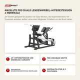 Titanium Strength MaxGlute Pro Duale Lendenwirbel-Hyperextension mit 4 Merkmalen: 45°-Hyperextension und Kniebeuge-Variante, Frei drehbare Griffe, Griffhöhe mit Gasdruckunterstützung verstellbar, Zentralpolster in 9 Positionen