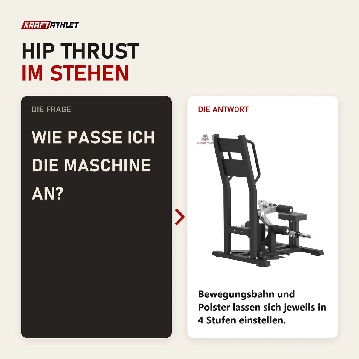 Frage und Antwort zu Titanium Strength MaxGlute Pro Hip Thrust im Stehen: Wie passe ich die Maschine an?