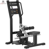 Titanium Strength MaxGlute Pro Hip Thrust im Stehen in Seitenansicht mit Scheibenaufnahme und Griffbügel