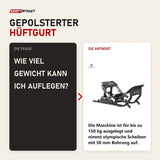 Frage und Antwort zu Titanium Strength MaxGlute Pro Hip Thrust Maschine: Wie viel Gewicht kann ich auflegen?
