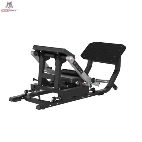 Titanium Strength MaxGlute Pro Hip Thrust Maschine – Schrägansicht von der anderen Seite mit Fußplatte und Hebel