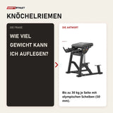 Frage und Antwort zu Titanium Strength MaxGlute Pro Inverse Hyperextension Maschine: Wie viel Gewicht kann ich auflegen?