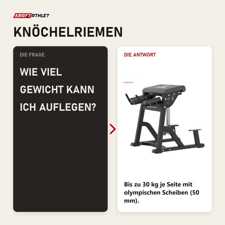 Frage und Antwort zu Titanium Strength MaxGlute Pro Inverse Hyperextension Maschine: Wie viel Gewicht kann ich auflegen?