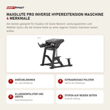 Titanium Strength MaxGlute Pro Inverse Hyperextension Maschine mit 4 Merkmalen: Knöchelriemen, Extragroßes Polster, Ellbogenpolster und Griffe, Stufen auf beiden Seiten