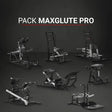 Titanium Strength MaxGlute Pro Pack, Übersicht aller Geräte des Pakets auf dunklem Hintergrund