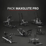 Titanium Strength MaxGlute Pro Pack, Übersicht aller Geräte des Pakets auf dunklem Hintergrund