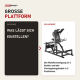 Frage und Antwort zu Titanium Strength MaxGlute Pro V Squat Maschine: Was lässt sich einstellen?