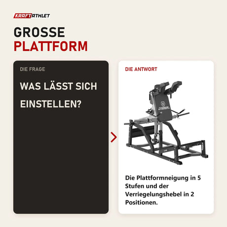 Frage und Antwort zu Titanium Strength MaxGlute Pro V Squat Maschine: Was lässt sich einstellen?
