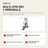 Titanium Strength Multi-Gym MG1 mit 4 Merkmalen: Fünf Übungsstationen an einem Gerät, Isolaterale Presse, High Pulley und Low Pulley, Beinstreckung und Bauchstation