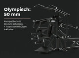 Titanium Strength Multigym Hebel LG3: Grafik zu 50-mm-Scheiben und Klemmhülsen