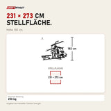 Maßbild Titanium Strength Multigym Hebel LG3: Stellfläche 231 × 273 cm, Höhe 182 cm