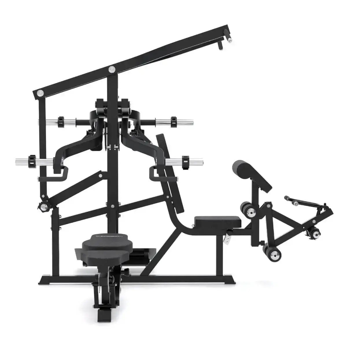 Titanium Strength Multigym Hebel LG3: Ansicht von hinten auf Hebelarme und Beinrolle, in Schwarz