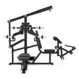 Titanium Strength Multigym Hebel LG3: Ansicht von hinten auf Hebelarme und Beinrolle, in Schwarz
