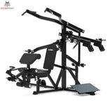Titanium Strength Multigym Hebel LG3: Schrägansicht von rechts mit Wadenplattform, in Schwarz