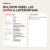 Technische Daten und Lieferumfang von Titanium Strength Multigym Hebel LG3 als Tabelle