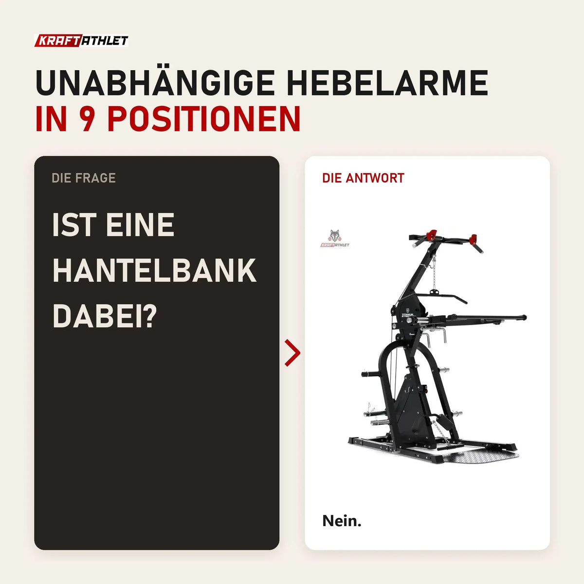 Frage und Antwort zu Titanium Strength Multigym Hebel LGX: Ist eine Hantelbank dabei?