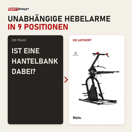 Frage und Antwort zu Titanium Strength Multigym Hebel LGX: Ist eine Hantelbank dabei?