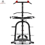 Titanium Strength Multigym Hebel LGX – Frontansicht mit Klimmzuggriffen, Beinstrecker und Scheibenhaltern