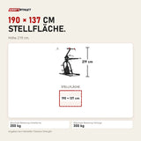 Maßbild Titanium Strength Multigym Hebel LGX: Stellfläche 190 × 137 cm, Höhe 219 cm
