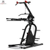 Titanium Strength Multigym Hebel LGX – Schrägansicht von links mit ausgeklappten Brustpresse-Hebeln