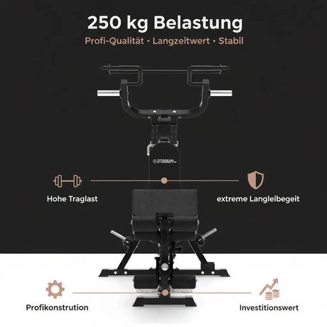 Titanium Strength Multigym Hebelmaschine LG1 – Grafik zur Belastbarkeit mit Frontansicht