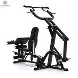 Titanium Strength Multigym Hebelmaschine LG1 – Schrägansicht von links mit Beinstreckermodul