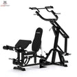 Titanium Strength Multigym Hebelmaschine LG1 – Schrägansicht mit Bank, Beinmodul und Hebelarm