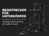 Titanium Strength Multigym MG3 als Infografik zum Beinstrecker für den Unterkörper