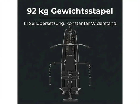 Titanium Strength Multigym MG3 als Infografik zum Gewichtsstapel in Frontansicht