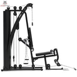 Titanium Strength Multigym MG3 in Seitenansicht mit Butterfly-Armen und Beinstrecker